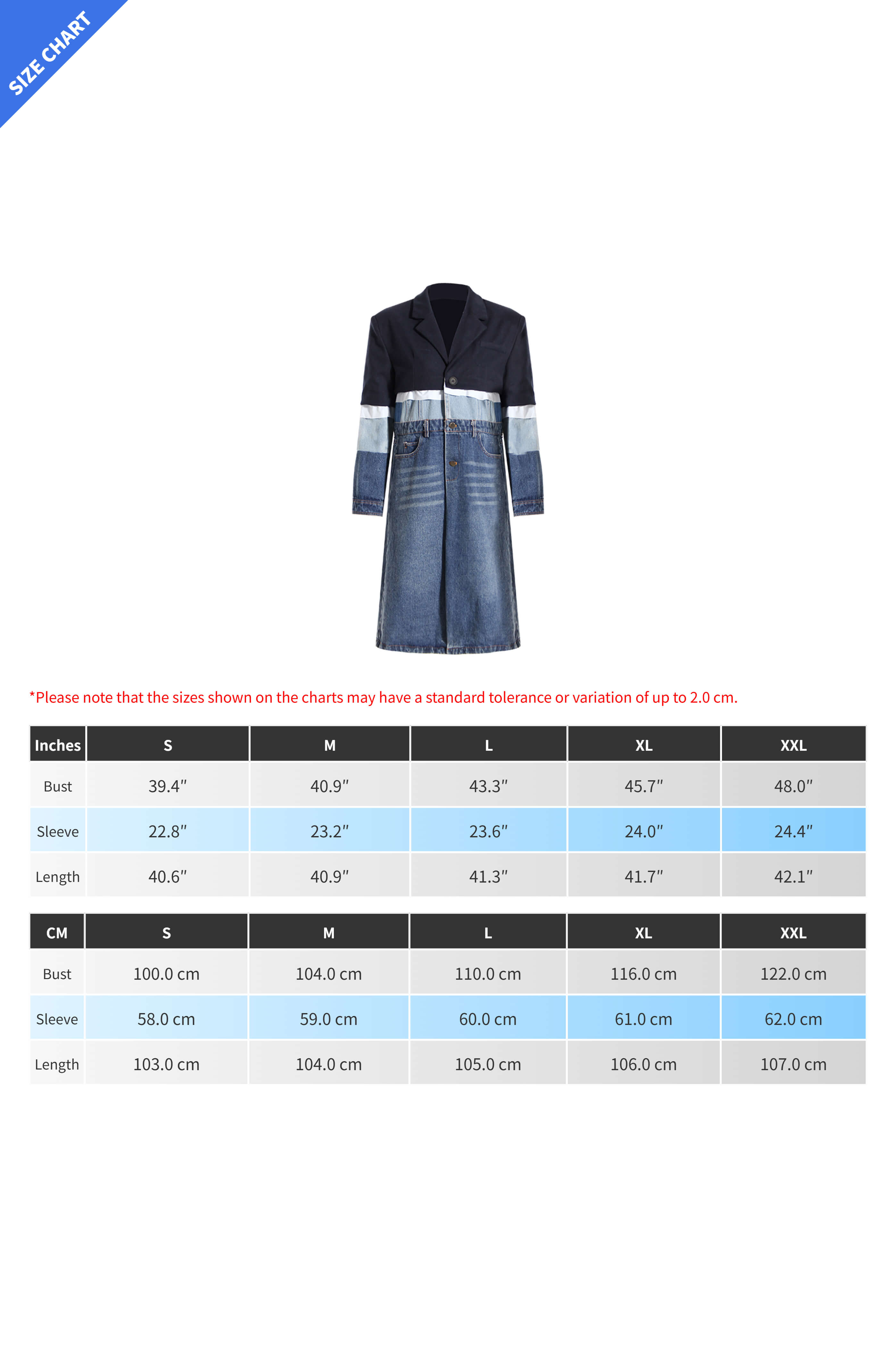 Contrast Denim Midi Trench Coat Lavish Daily
