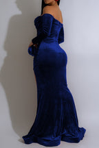 Elegant Off-Shoulder Velvet Dress Lavish Daily
