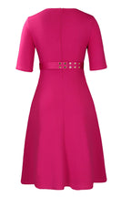 Elegant Short-Sleeve Solid Work Dress Lavish Daily