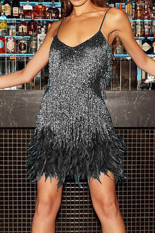 Glamorous Sequin Cocktail Dress Lavish Daily