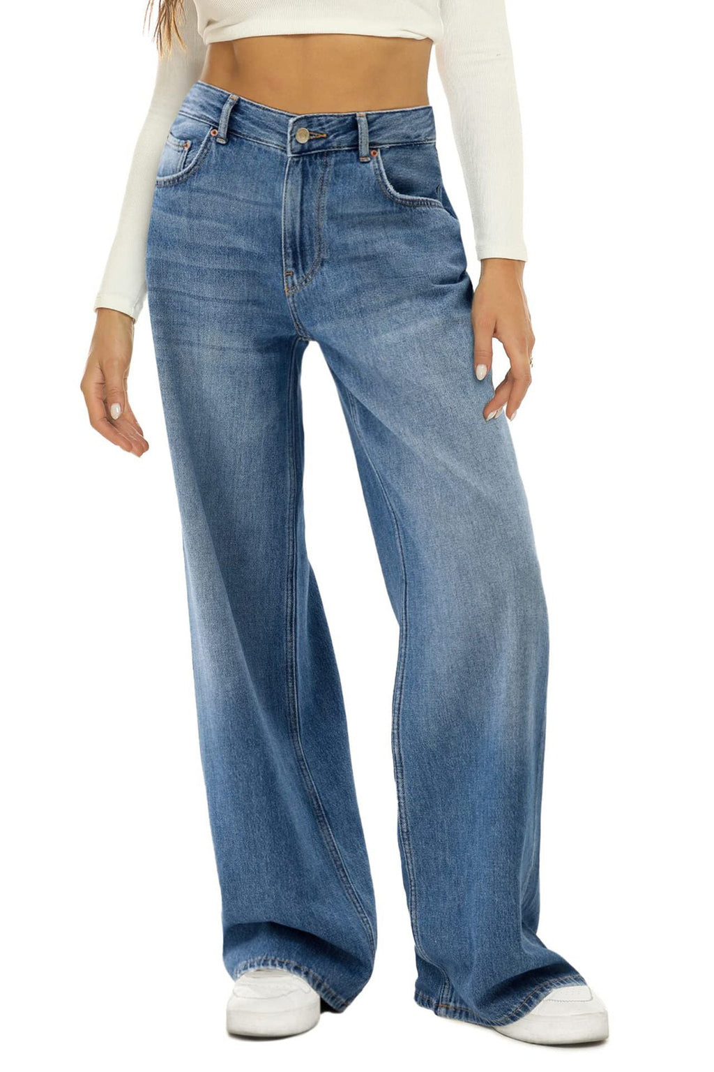 Loose Non-Stretch Wide Leg Jeans Lavish Daily