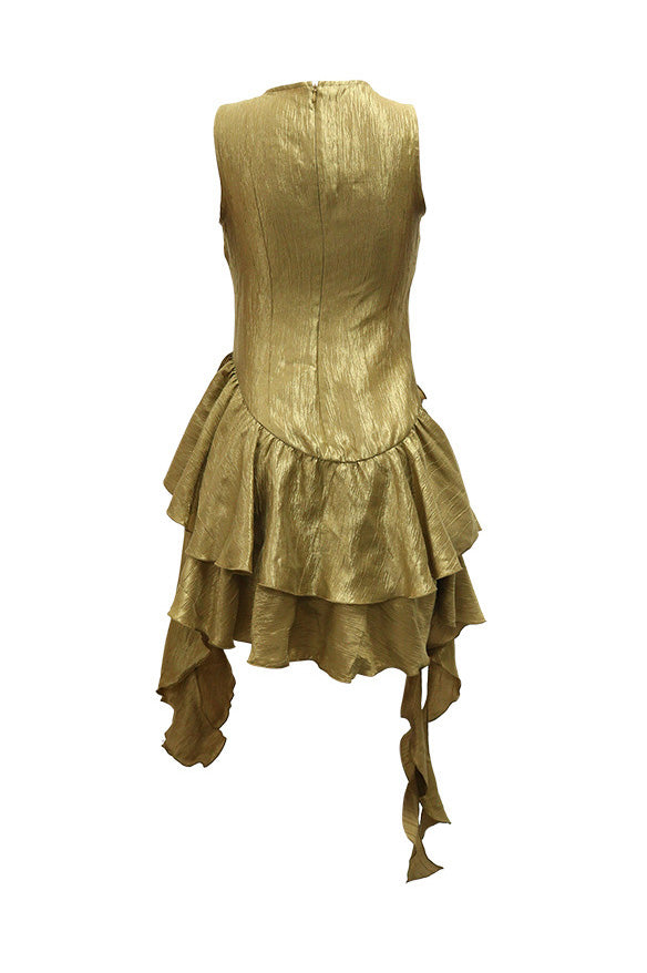 Pleated Ruffle Dress Lavish Daily