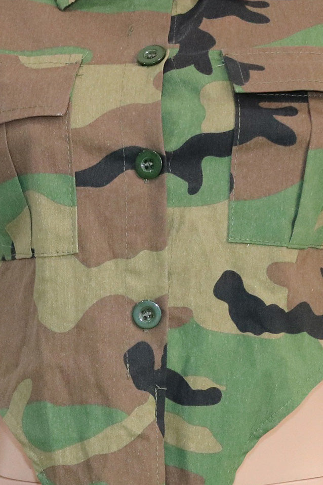 Camouflage Print Casual Jacket Lavish Daily