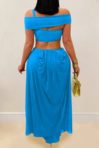 Off-Shoulder Cutout Maxi Dress Lavish Daily