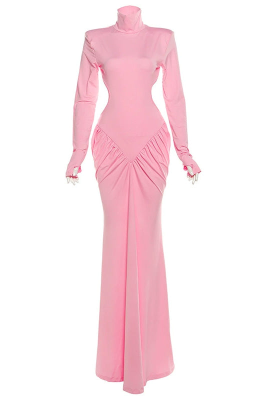 Cutout Long Sleeve Maxi Dress Lavish Daily