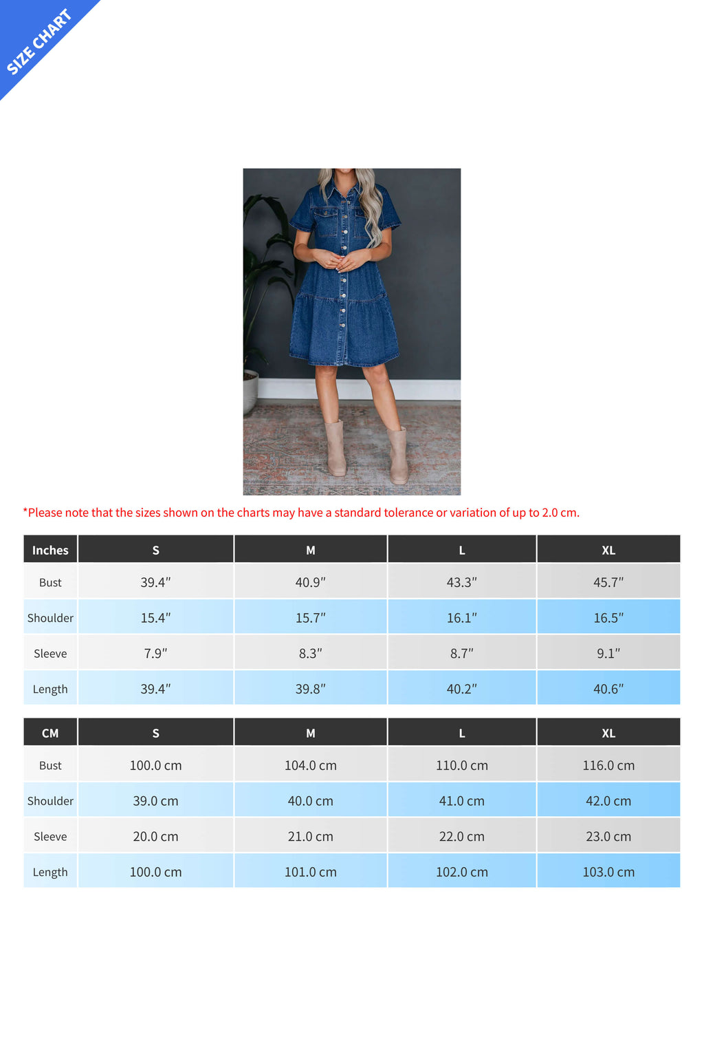 Short Sleeve Button-Up Denim Dress with Pockets Lavish Daily