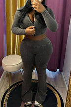 Washed Hoodie Flare Pants Set Lavish Daily