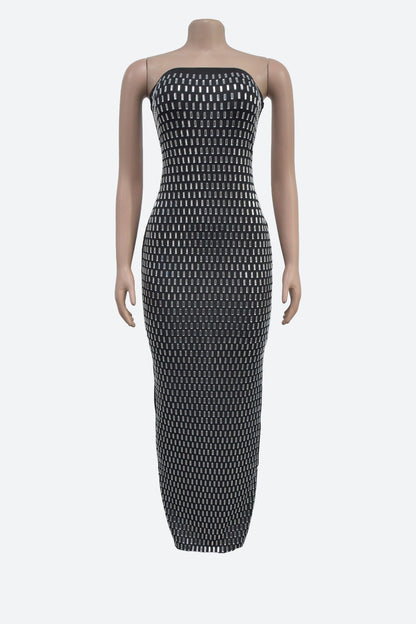 Embellished Bandeau Maxi Dress Lavish Daily