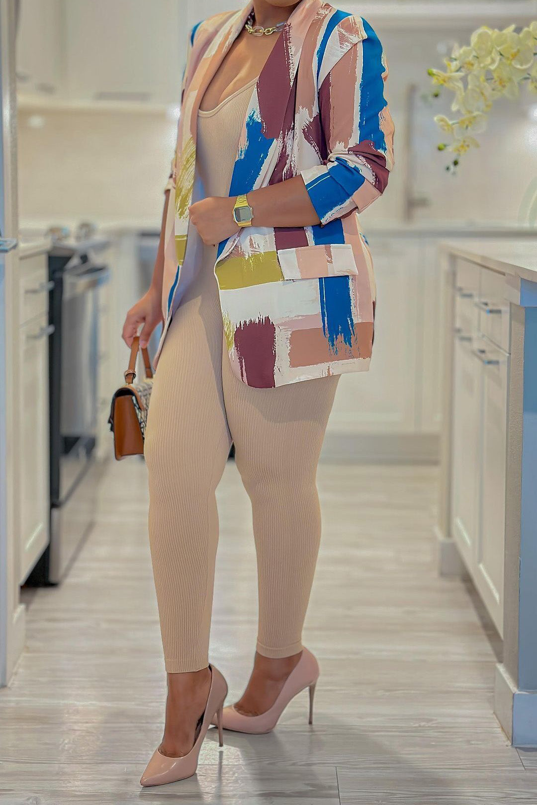 Fitted Long Sleeve Blazer Coat Lavish Daily