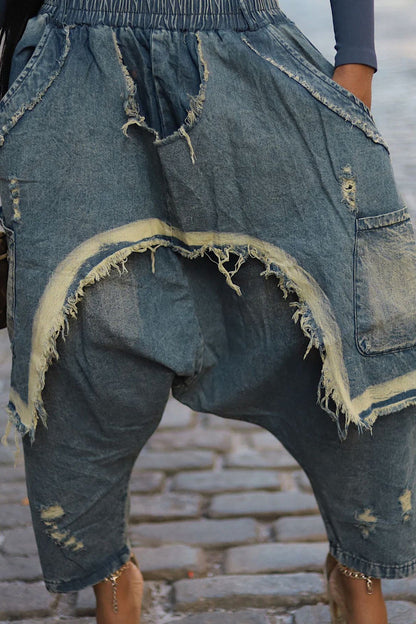 Vintage Ripped Harem Fit Denim Pants Lavish Daily