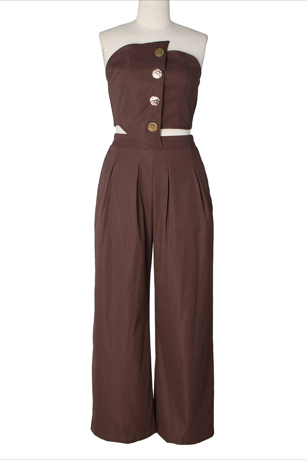 Asymmetrical Bandeau Pant Set Lavish Daily