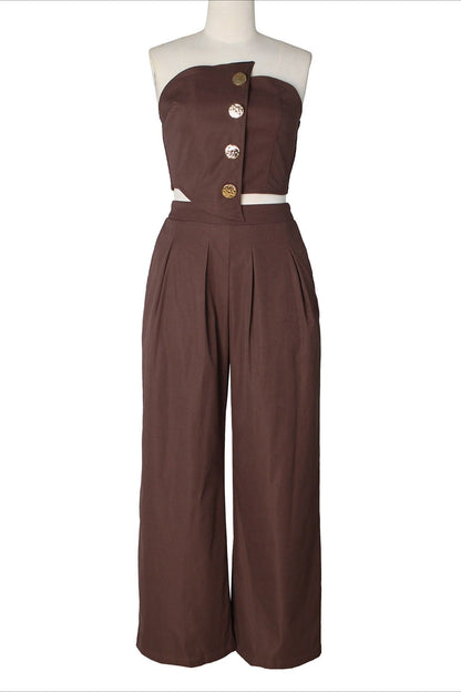 Asymmetrical Bandeau Pant Set Lavish Daily