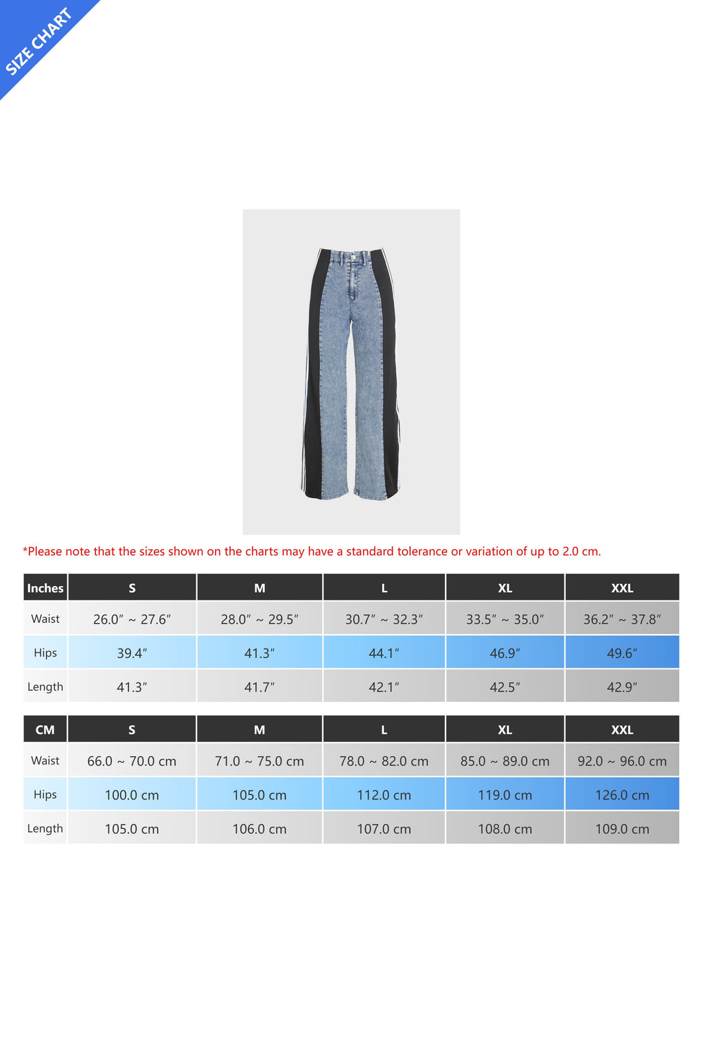 Wide Jeans with Wide Contrast Side Lines Lavish Daily