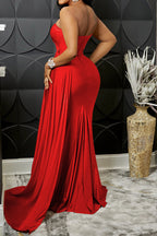 Solid Color One Shoulder Bodycon Party Dress Lavish Daily