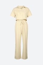 Short Sleeve Crop Top Wide Leg Pants Sets Lavish Daily