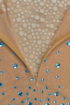 Sheer Mesh Rhinestone Slim Fit Dress LavishDaily