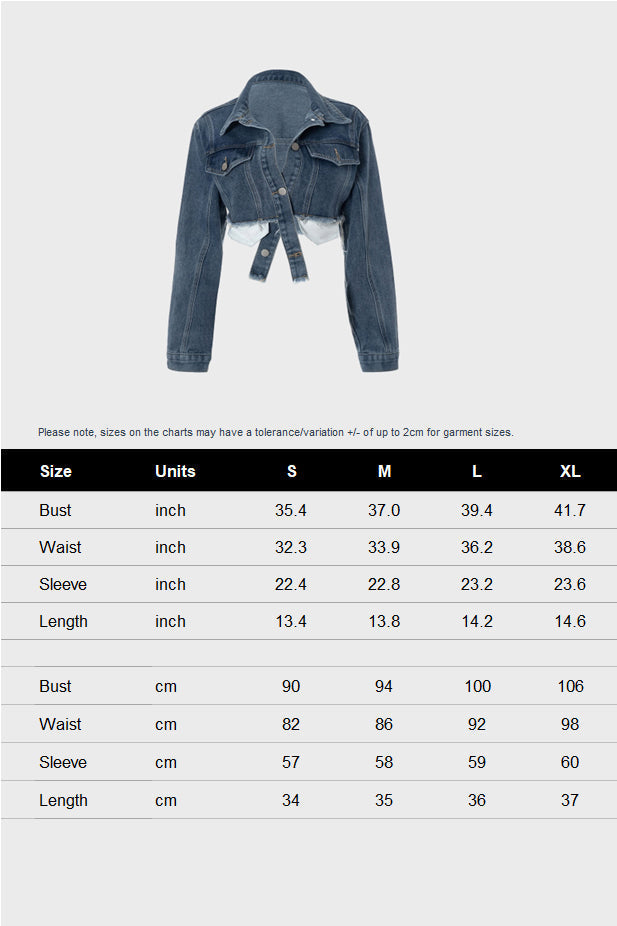 Denim Polo Collar Short Top Coat Lavish Daily