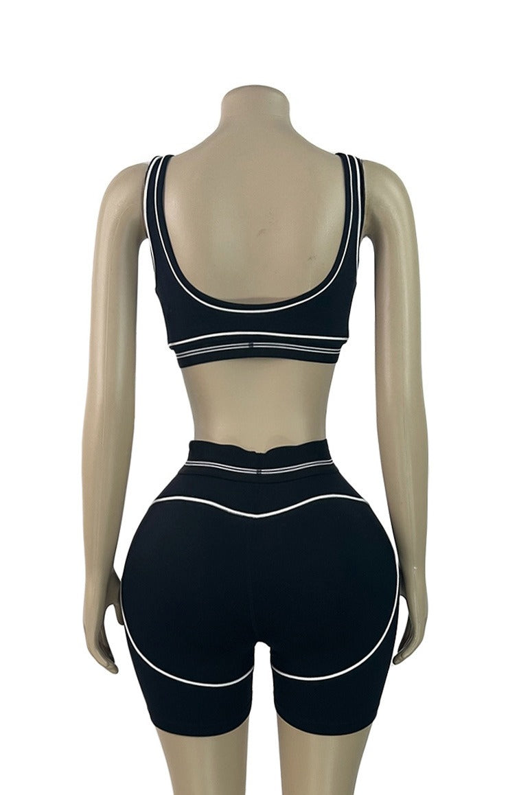 Contour Piping Biker Short Set Lavish Daily