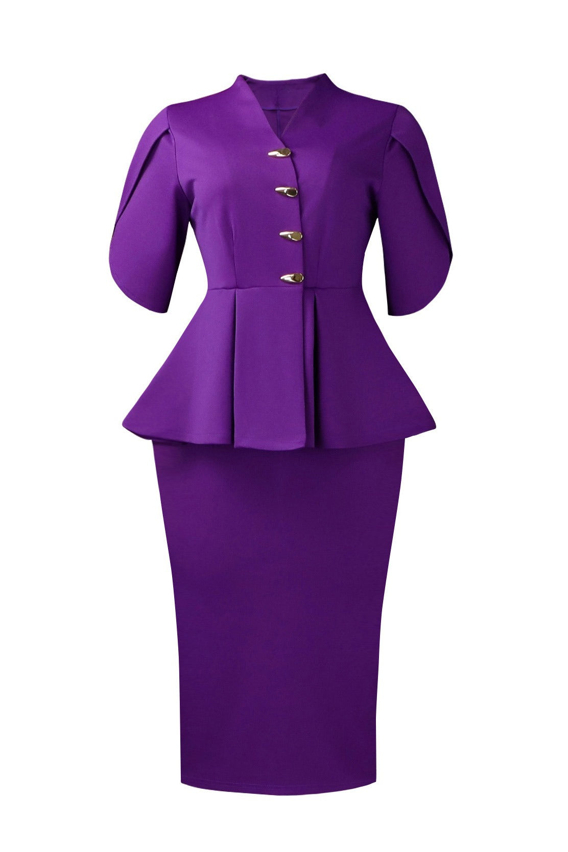 Elegant Peplum Top & Pencil Skirt Set Lavish Daily