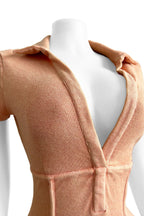 Deep V Neck Washed Romper Lavish Daily