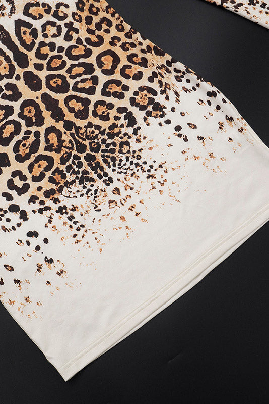 Leopard-Print Long-Sleeve Bodycon Mini Dress Lavish Daily