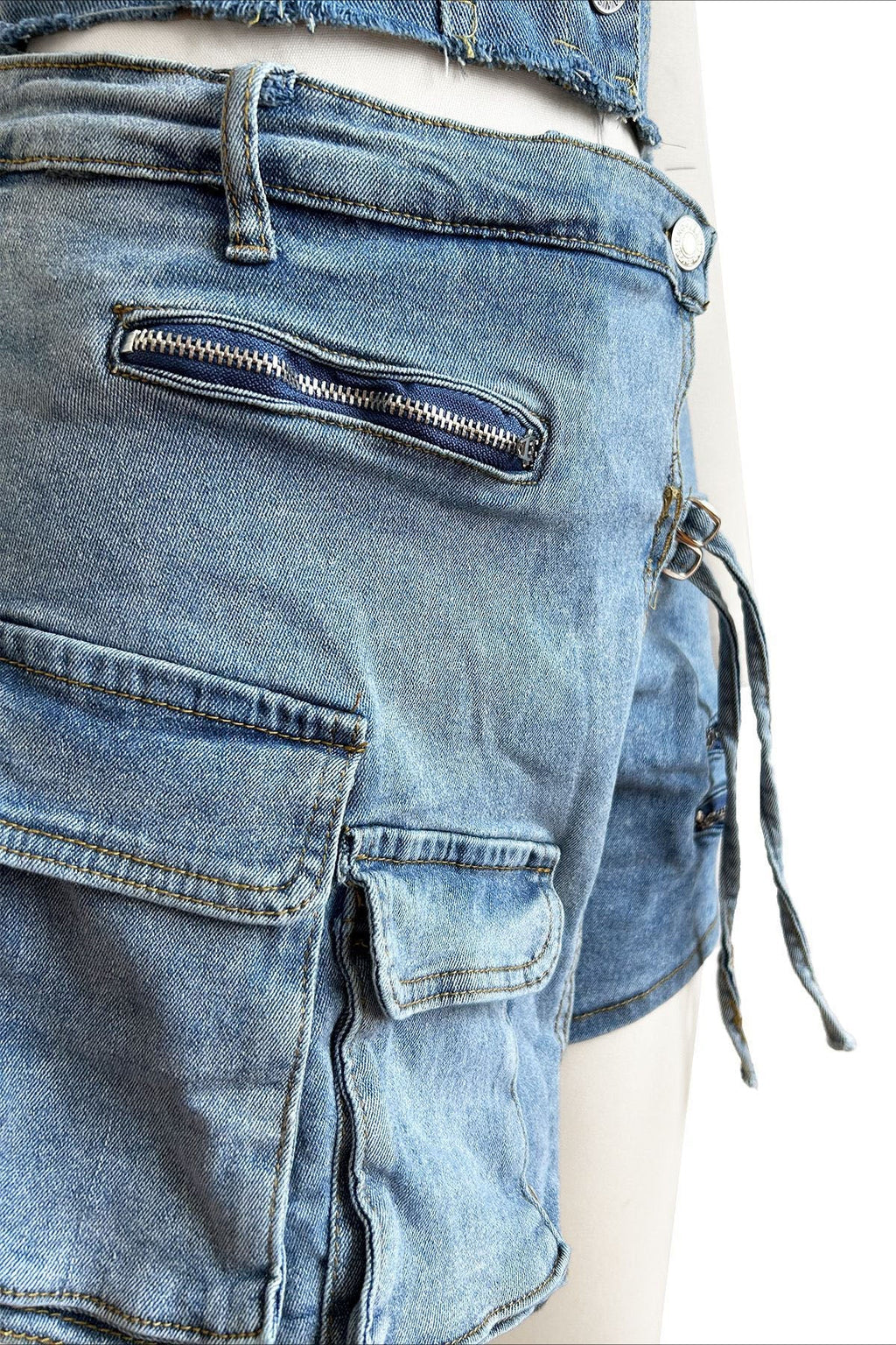 Strapless Denim Shorts Set Lavish Daily