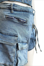Strapless Denim Shorts Set Lavish Daily