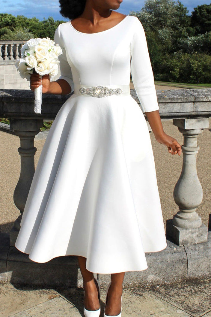 Elegant Solid Color A-Line Evening Dress Lavish Daily