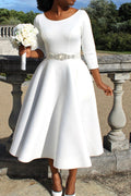Elegant Solid Color A-Line Evening Dress Lavish Daily