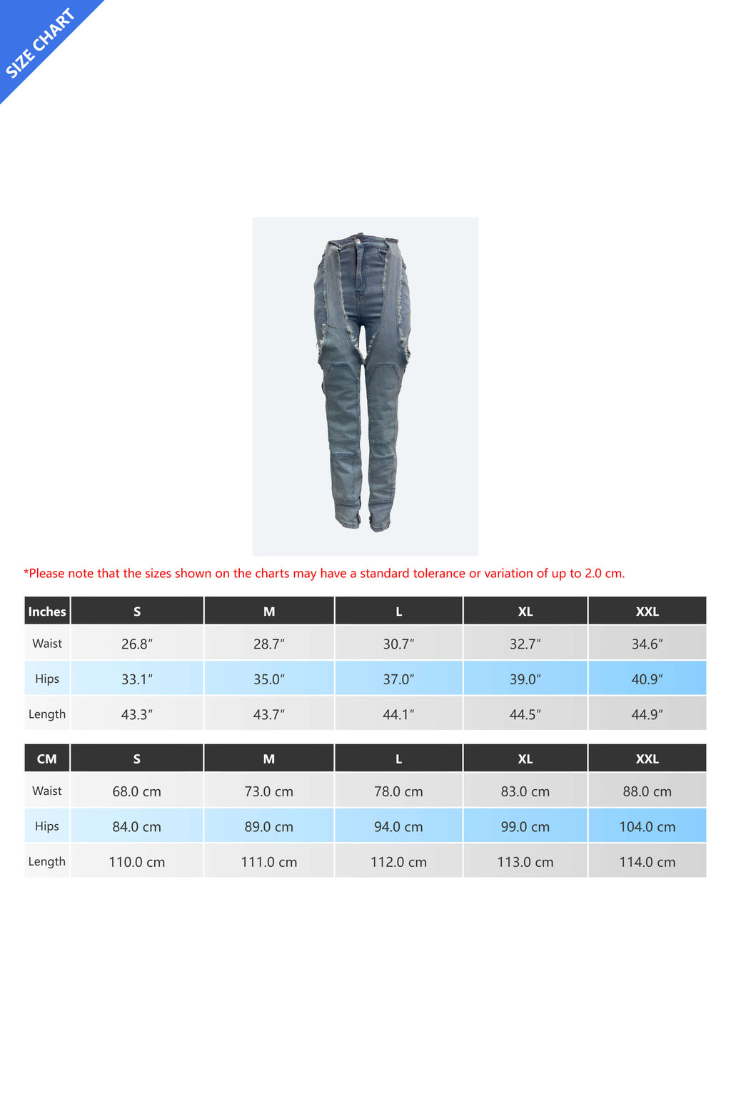 Thigh High Double Denim Jeans Lavish Daily