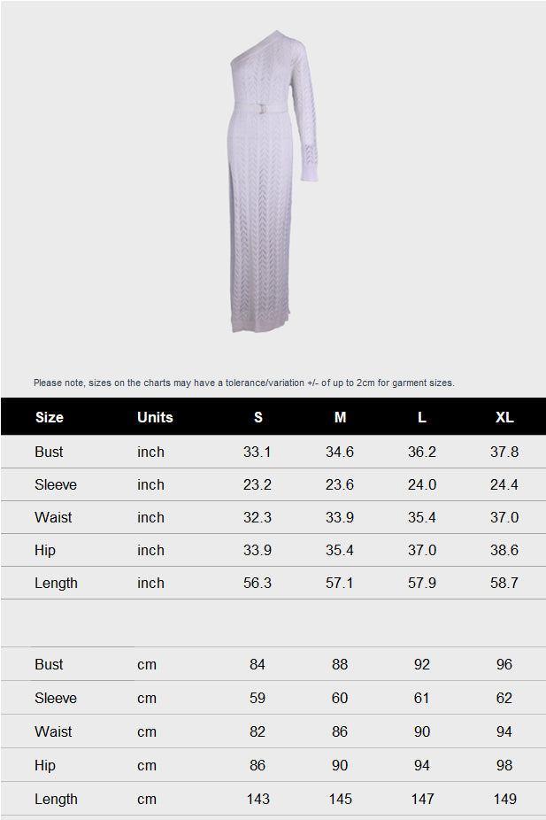 One Shoulder Crochet Split Knitted Dress Lavish Daily