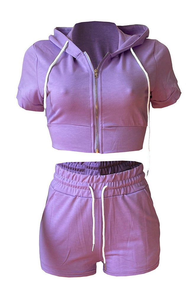 Crop Top Hoodie Short Set Lavish Daily