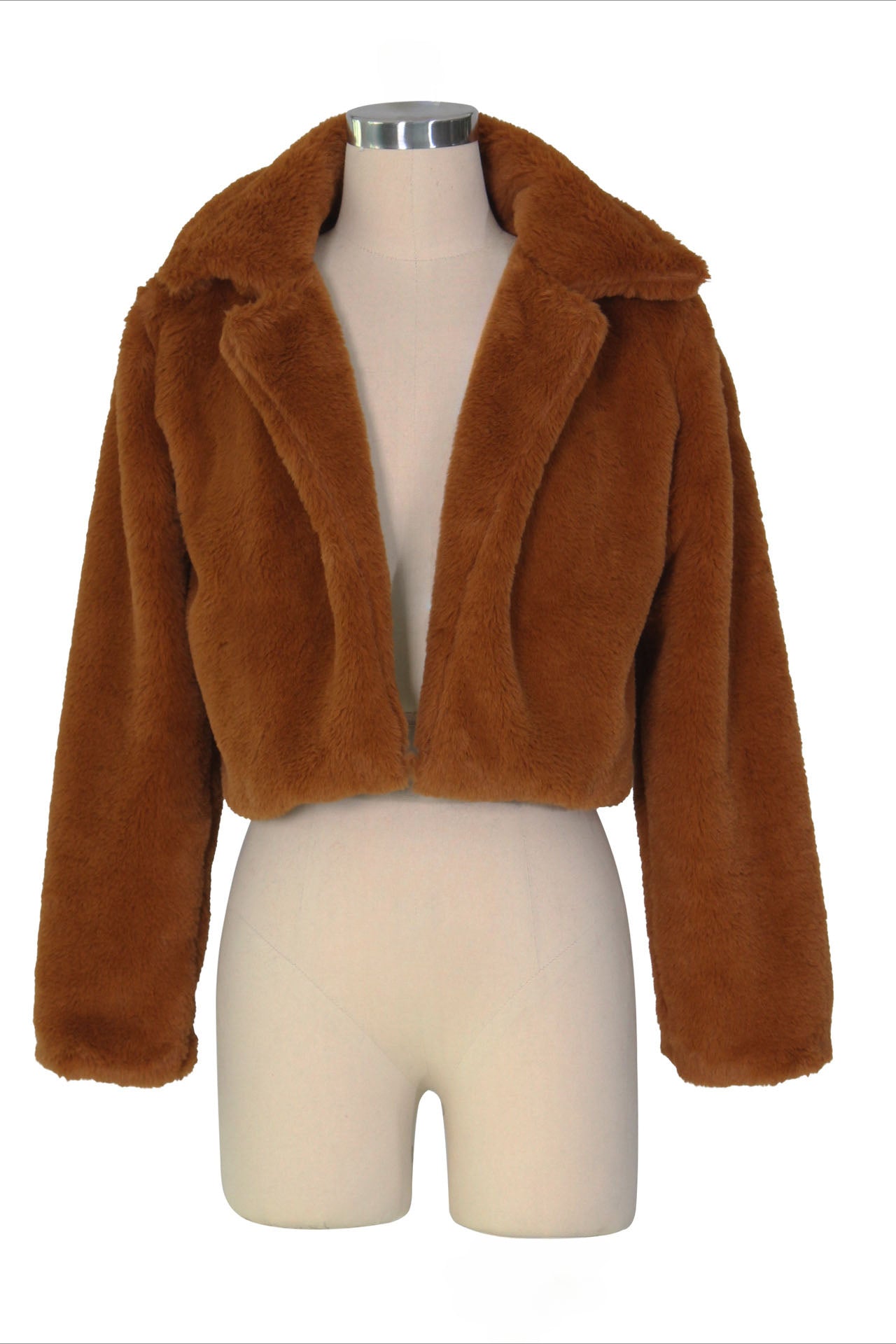 Faux Leather Lapel Short Jacket Lavish Daily