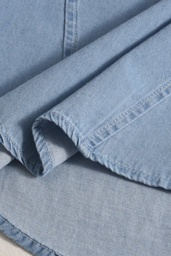 V Neck Sleeveless Denim Dress Lavish Daily