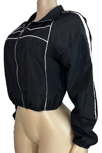 Retro Sport Cropped Track Jacket Lavish Daily