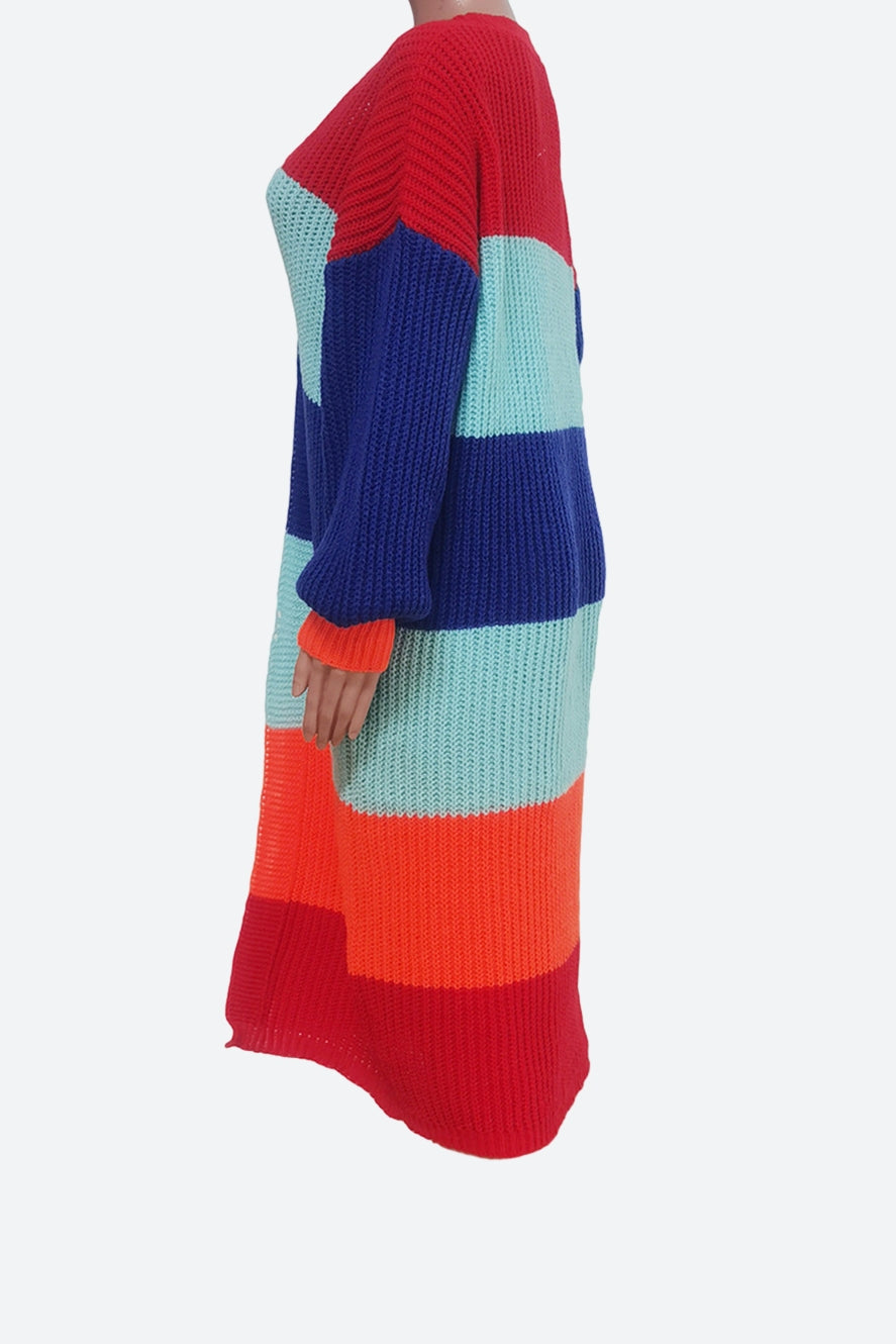 Stripe Knit Cardigan Sweater Lavish Daily