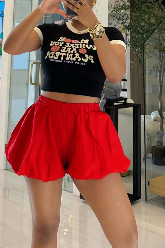 Bubble High Waist Puffy Pleated Shorts Lavish Daily