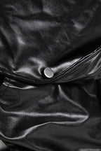 Faux Leather Notched Lapel Jacket Lavish Daily