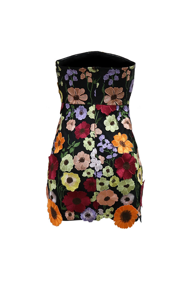 Off Shoulder 3D Embroidery Tube Mini Dresses Lavish Daily