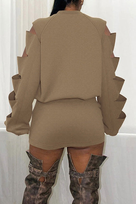 Ripped Loose Top & Fitted Mini Skirt Set Lavish Daily