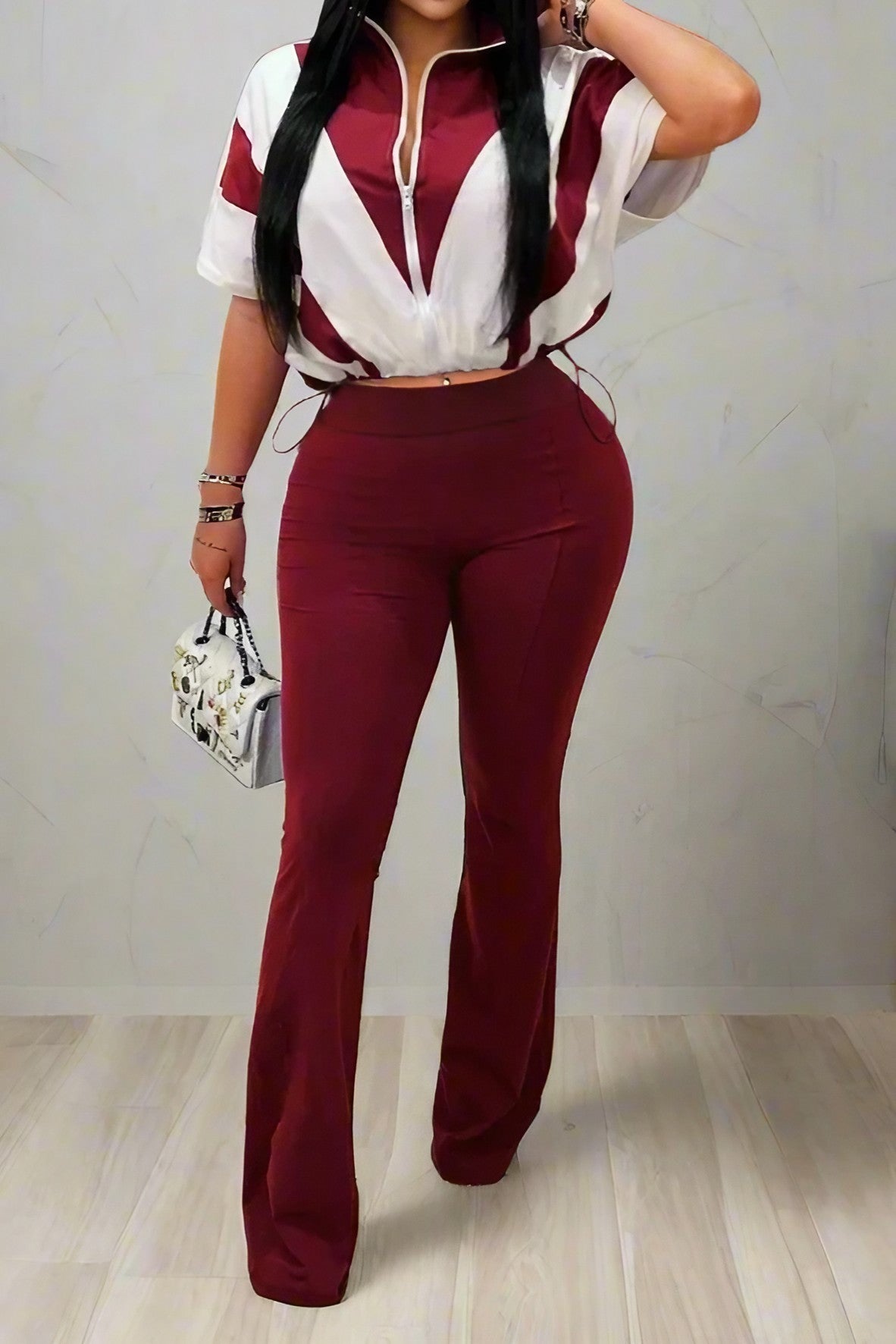 Elastic Waist Colorblock Sport 2-Piece Set Lavish Daily