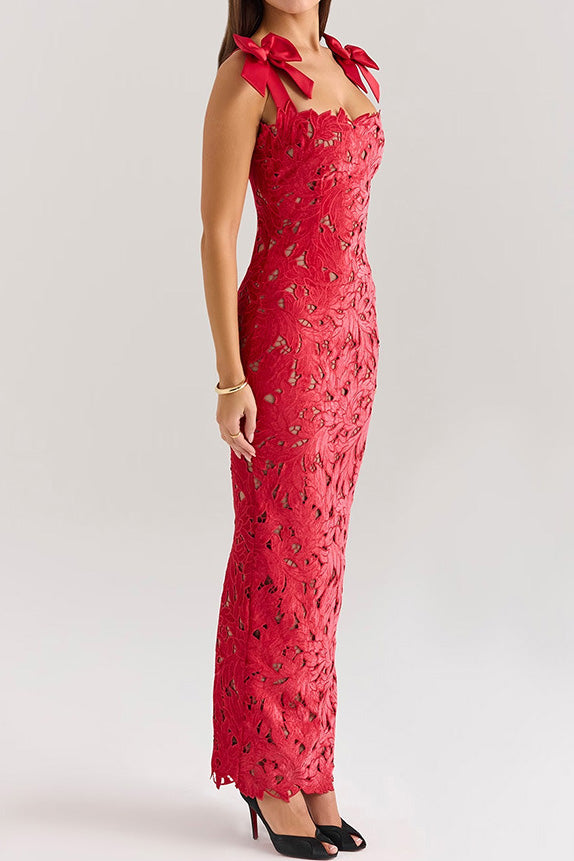 Sleeveless Lace Backless Maxi Dress Lavish Daily