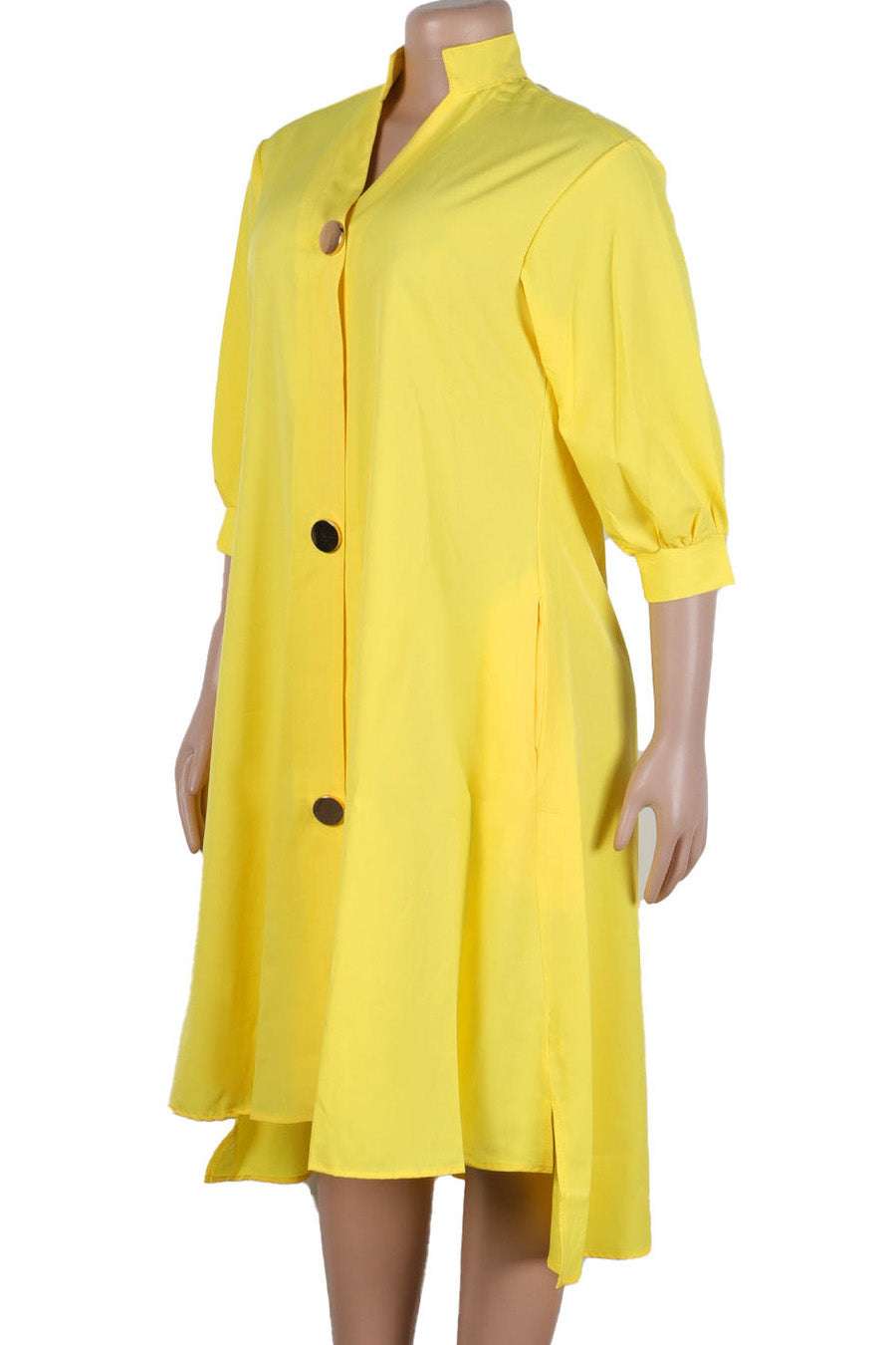 High-Low Lantern Sleeve Asymmetric Midi Dress Lavish Daily