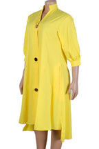 High-Low Lantern Sleeve Asymmetric Midi Dress Lavish Daily