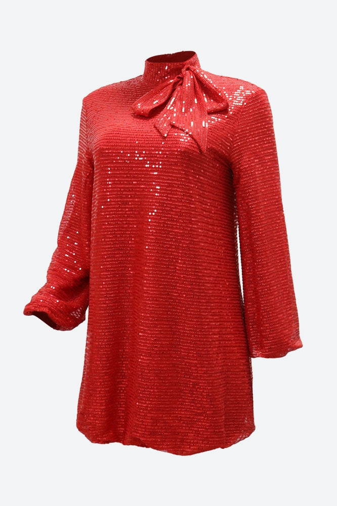 Plus Size Sequin Bubble Dress Lavish Daily