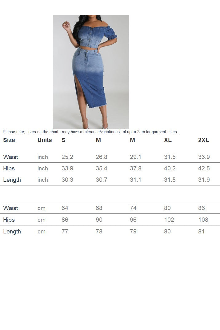 Denim Midi Skirt Lavish Daily