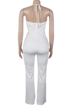 Elegant Ring Cutout Halter Tie Jumpsuit Lavish Daily