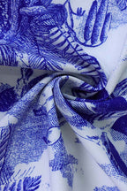 Printed Short-Sleeve Flowy Plus-Size Dress Lavish Daily