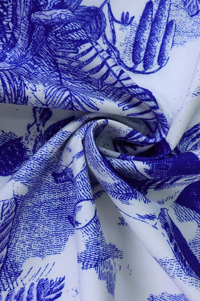 Printed Short-Sleeve Flowy Plus-Size Dress Lavish Daily