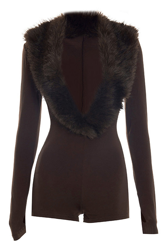 Soft Faux Fur Romper LavishDaily
